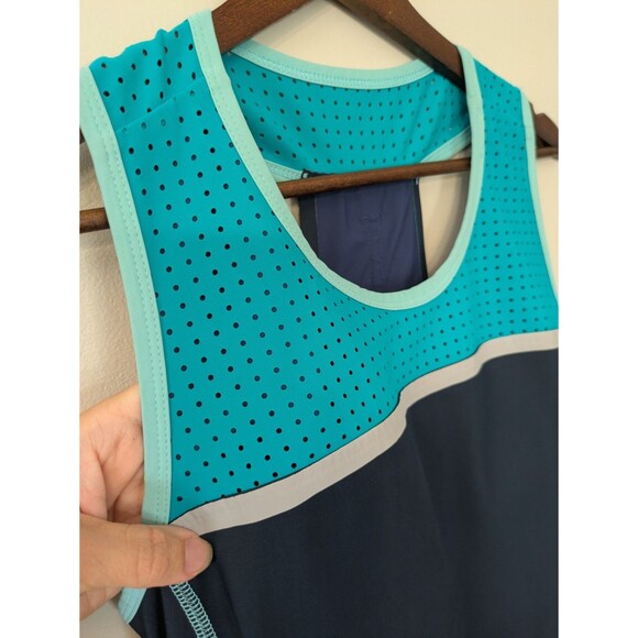 Title Nine Dress Twisted Sister Racerback Blue Pocket Outdoor Active Stretch M - Picture 2 of 14